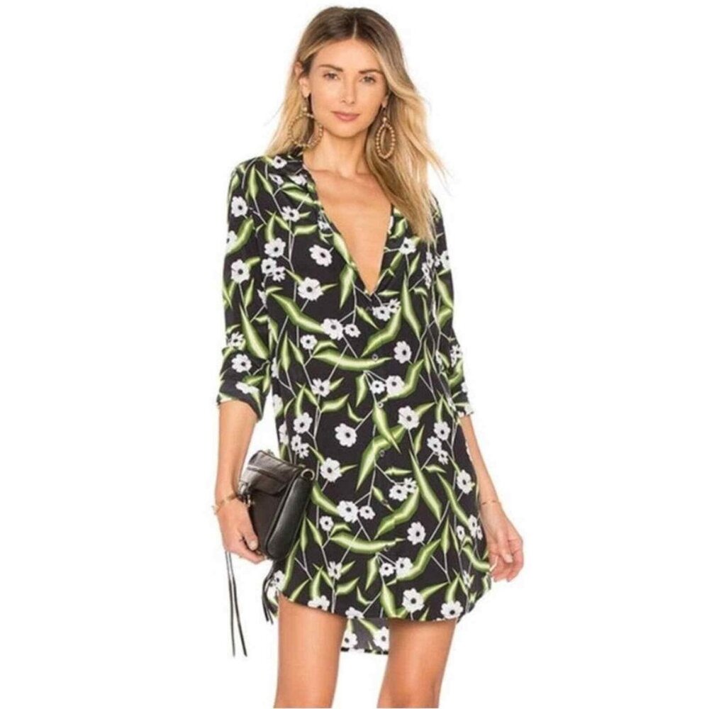 Equipment Brett Silk Shirtdress Eclipse Floral Multi Size Medium NEW NWT